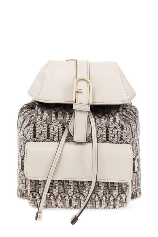 Furla Logo Plaque Drawstring Backpack
