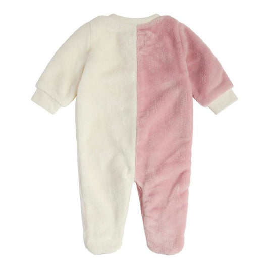 Baby Girls Faux Fur Color Block Full Zip Up Footed One Piece Set