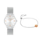 Women's Elliot Silver Stainless Steel Mesh Bracelet Watch 28mm Gift Set