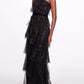 One-Shoulder Tiered Gown