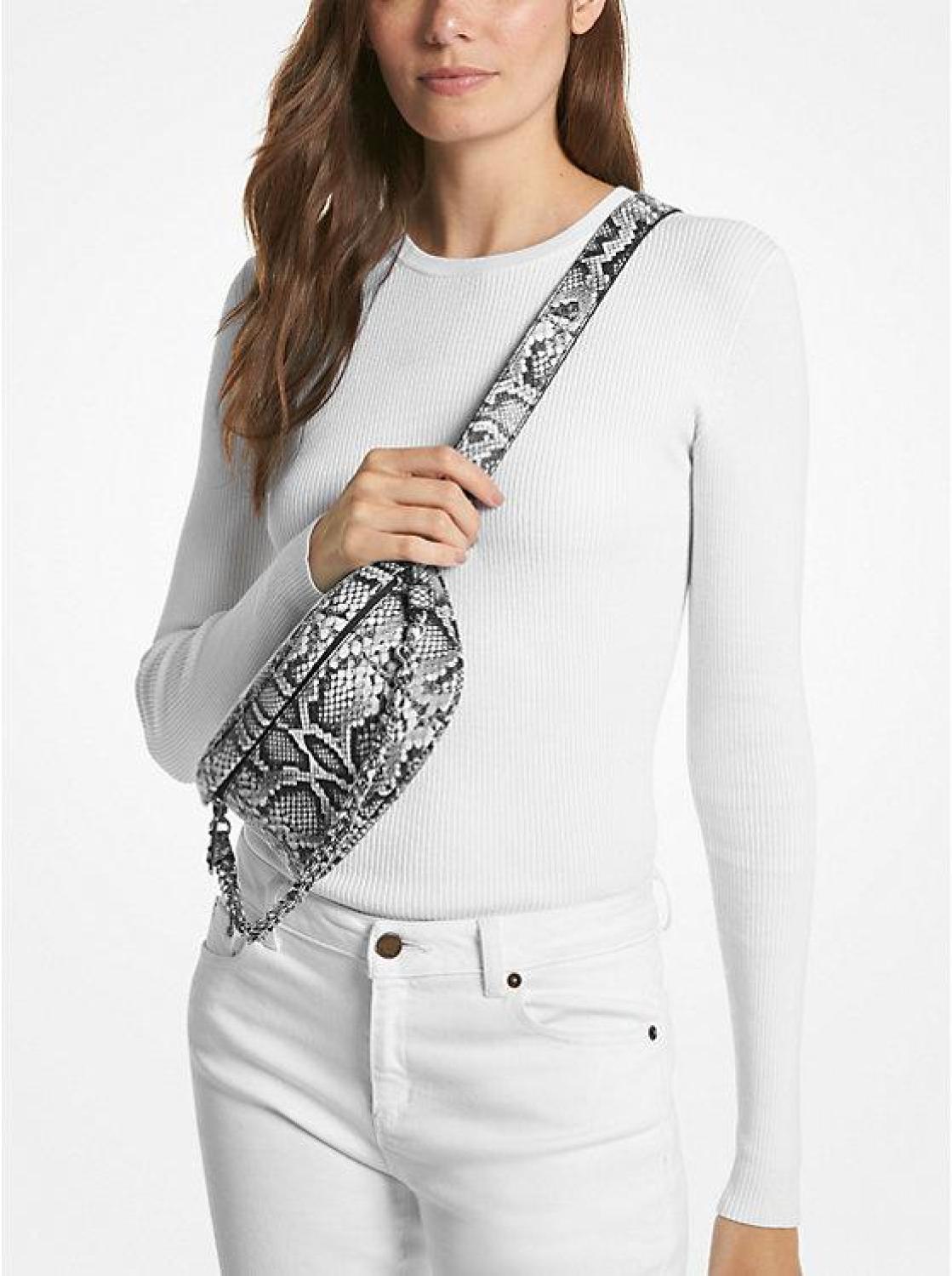 Slater Extra-Small Snake Embossed Leather Sling Pack