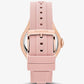 Oversized Lennox Pavé Rose Gold-Tone and Silicone Watch