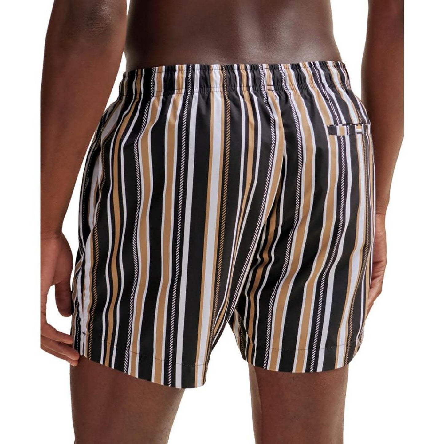 Men's Quick-Dry Fabric Striped Swim Shorts