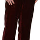 Red 'The Liquid Velvet' Trousers