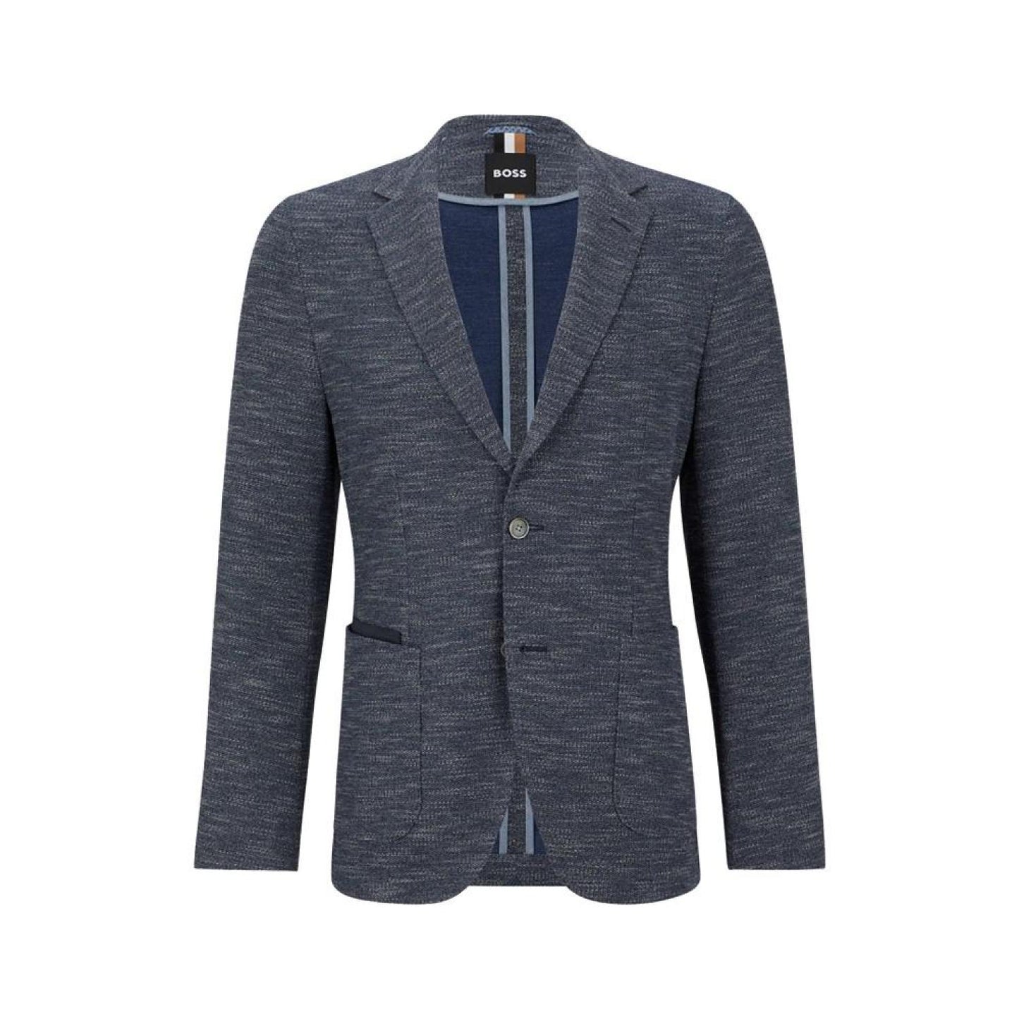 Men's Regular-Fit Jacket in Micro-Patterned Cloth