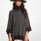 Logo Jacquard Turtleneck Poncho