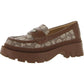 Jacquard Womens Leather Lugged Sole Loafers