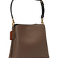 Color-Block Leather Willow Bucket