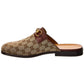 Gucci Horsebit GG Canvas & Leather Slipper