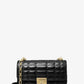 Tribeca Small Quilted Lizard Embossed Leather Shoulder Bag