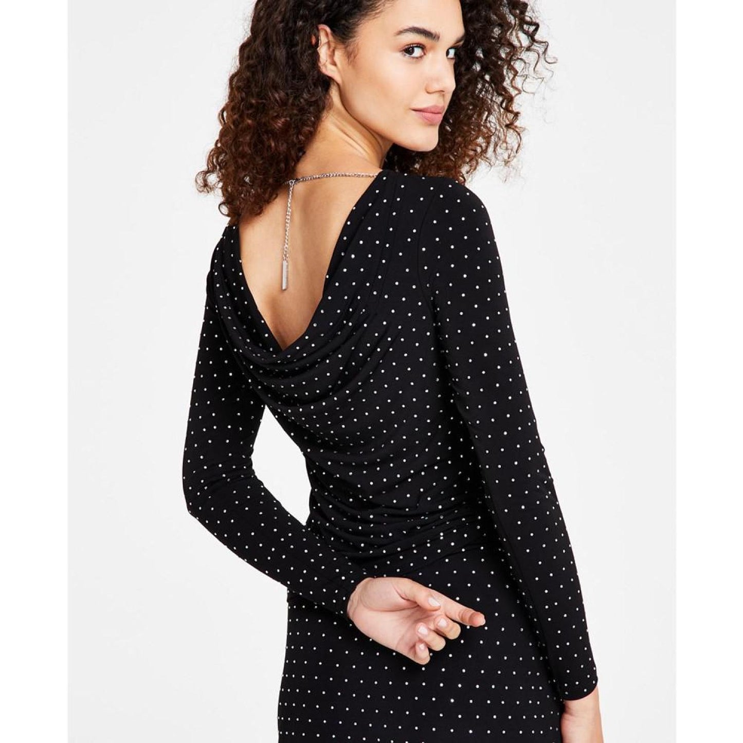 Women's Cowl-Back Rhinestone Top