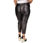 Plus Size Faux-Leather Skinny Ankle Pants