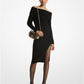 Off-The-Shoulder Ribbed Wool and Cashmere Dress