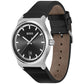 Men's Candor Quartz Basic Calendar Black Leather Watch 41mm
