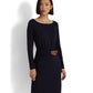 Buckle-Trim Stretch Jersey Dress