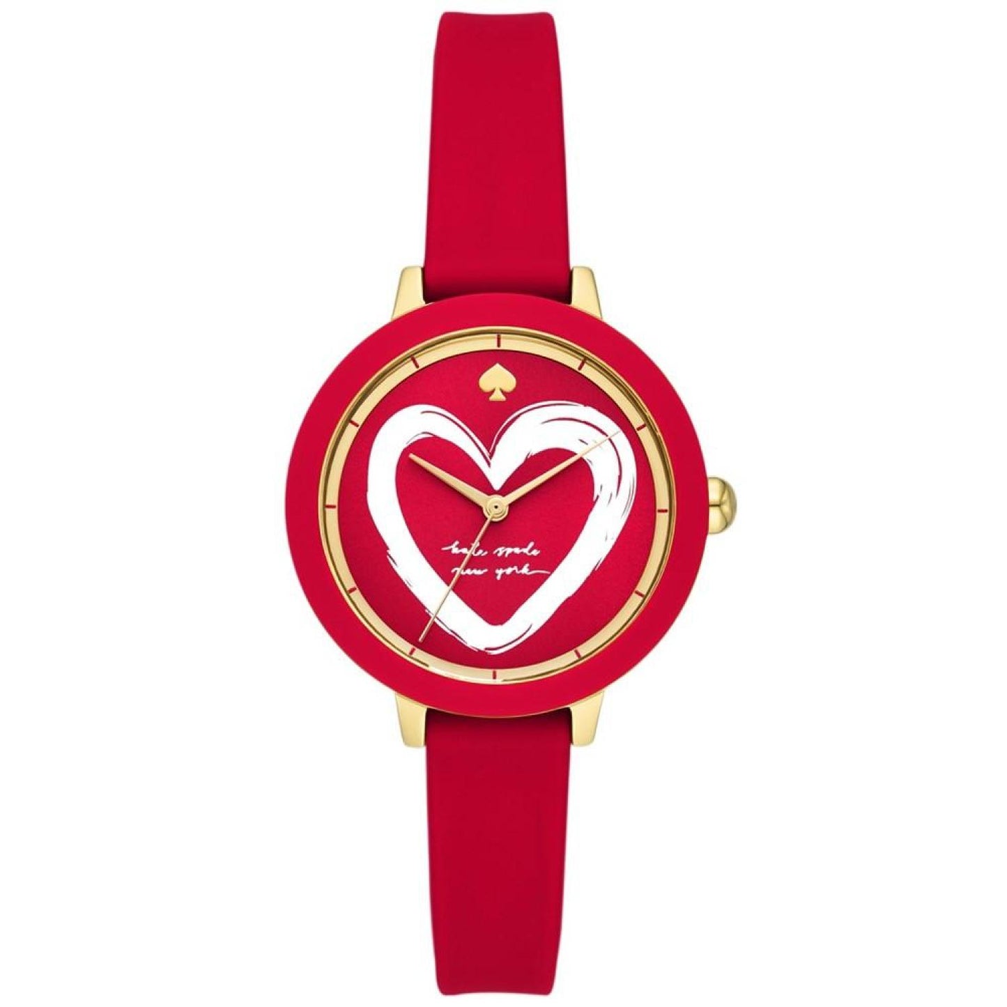 Women's Park Row Three Hand Red Silicone Watch 34mm