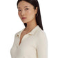 Rib-Knit Cotton-Blend Polo Sweater