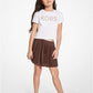 Pleated Logo Skirt