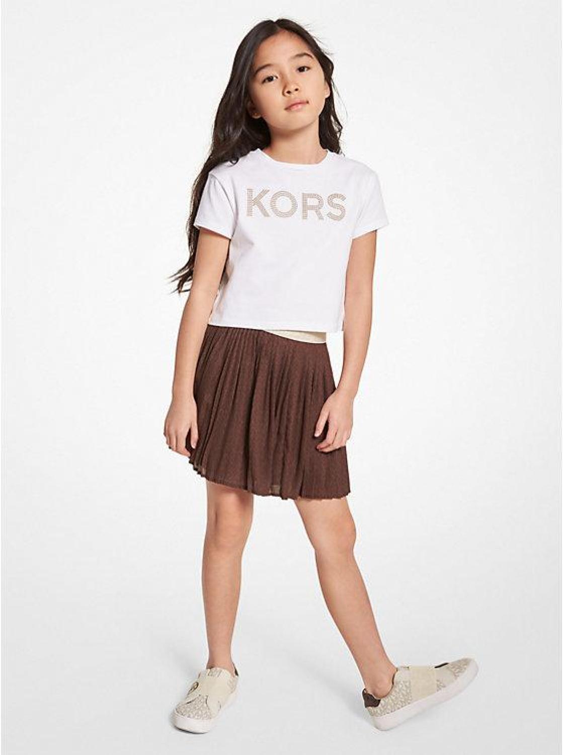 Pleated Logo Skirt