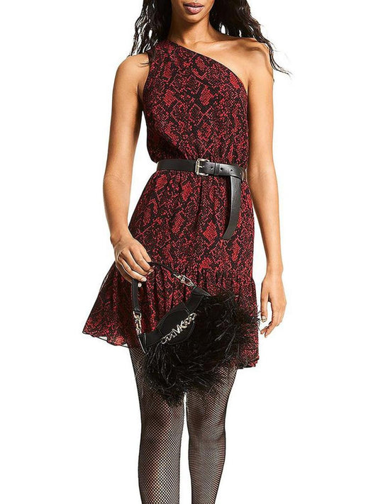 Womens Python Print Short Mini Dress