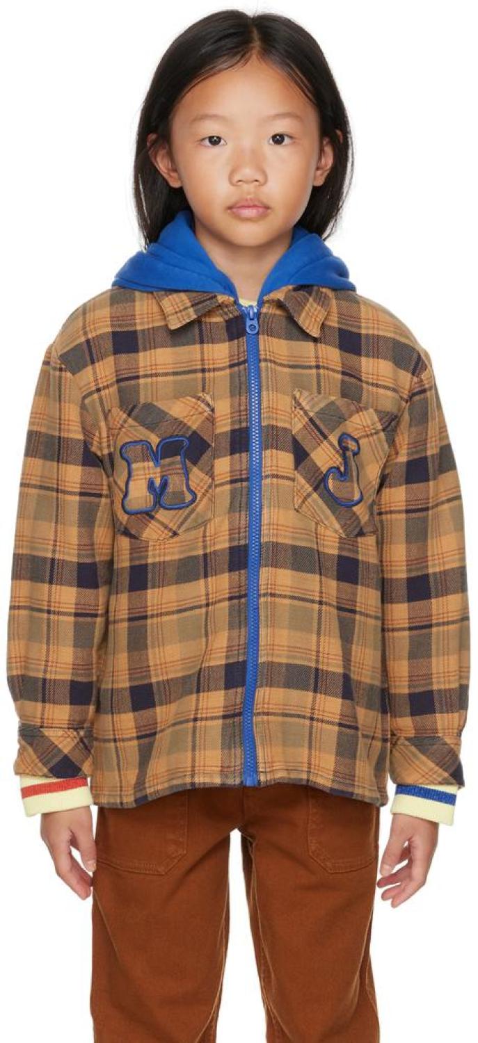 Kids Brown Check Hoodie