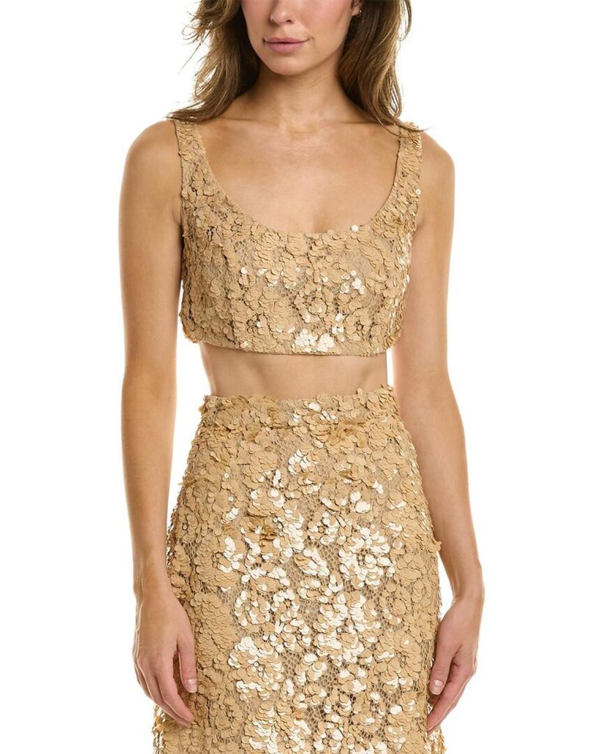 Michael Kors Floral Lace Cropped Tank