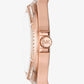 Oversized Lennox Pavé Rose Gold-Tone and Silicone Watch
