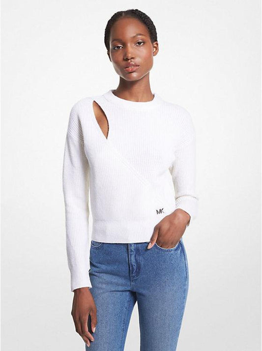 Wool Blend Cutout Sweater