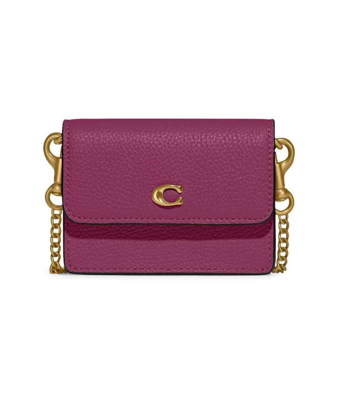 Refined Calf Leather Half Flap Card Case