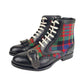 Gucci Men's Leather   Checke Wool Boots (EU / US)
