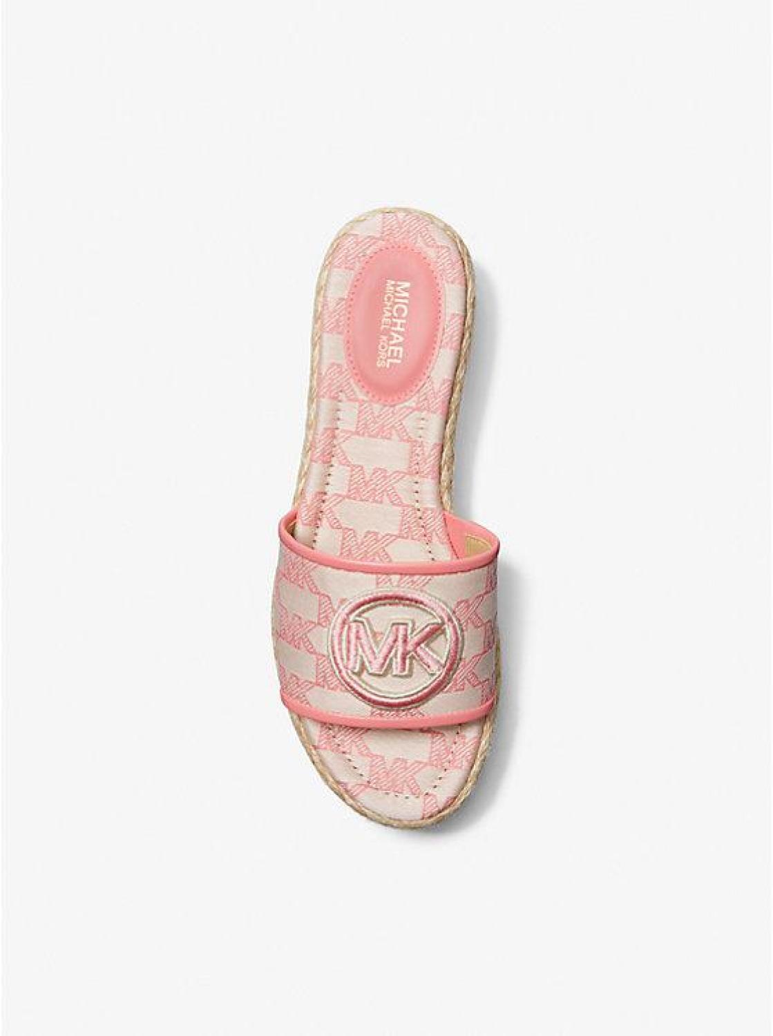 Sadler Logo Jacquard and Jute Wedge Sandal