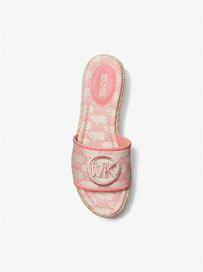 Sadler Logo Jacquard and Jute Wedge Sandal