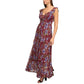 Women's Floral-Print Pleated Ruffled Maxi Dress