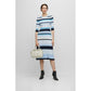 Ribbed-knit dress with button trim
