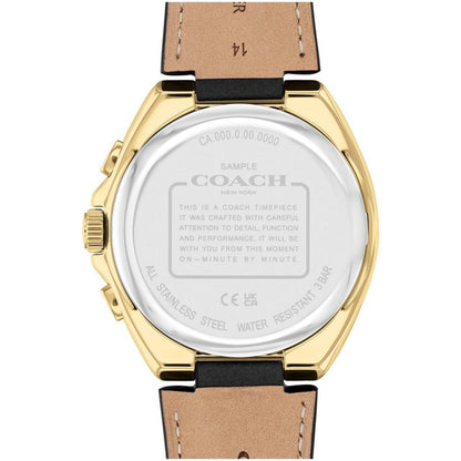 Men's Jackson Black Leather Strap Watch 45mm