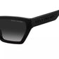 55MM Rectangle Logo Sunglasses