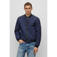 Logo-badge bomber jacket in quilted metallic-effect material