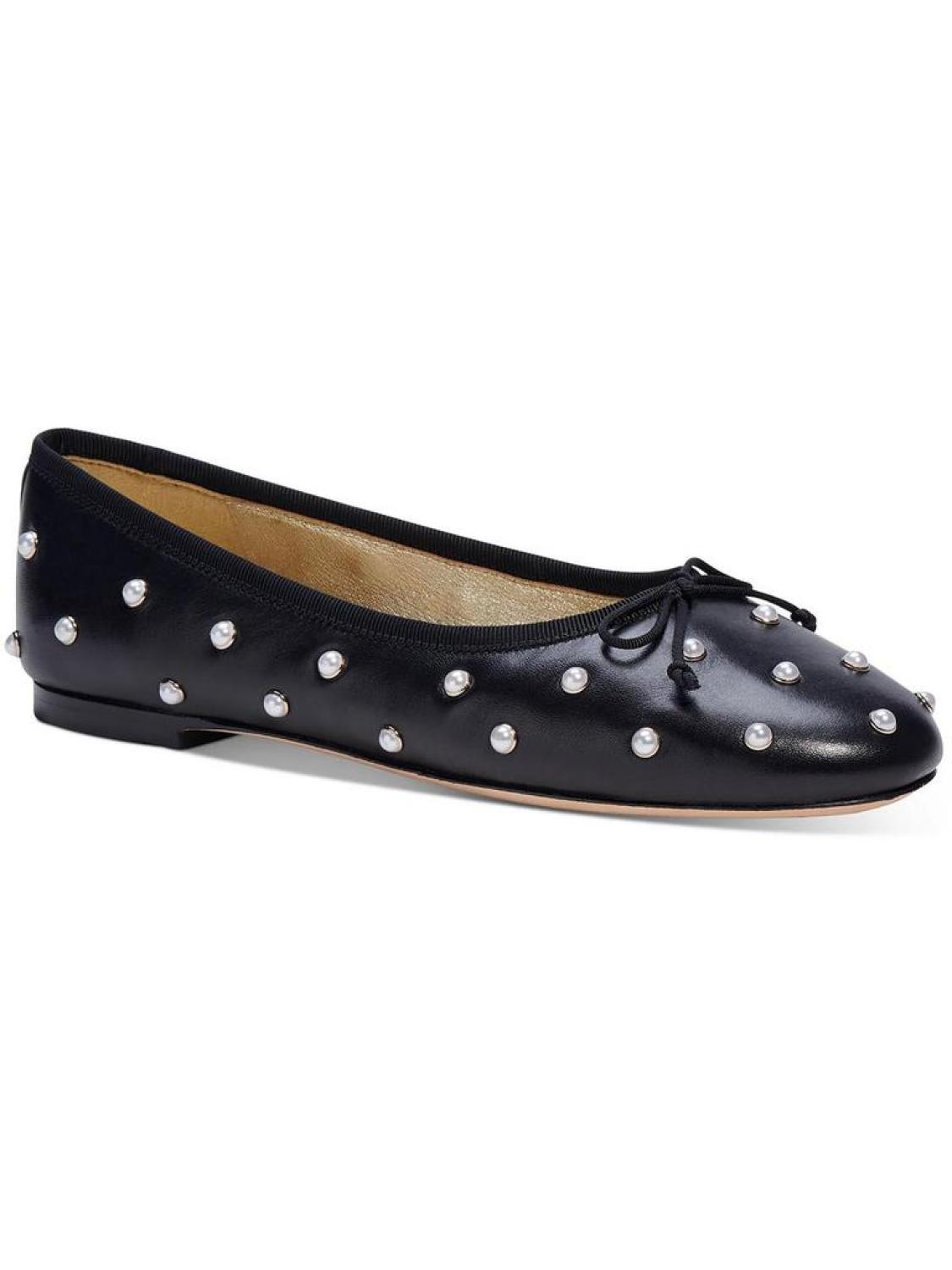 Honey Pearls Womens Embellished Bow Tie Ballet Flats