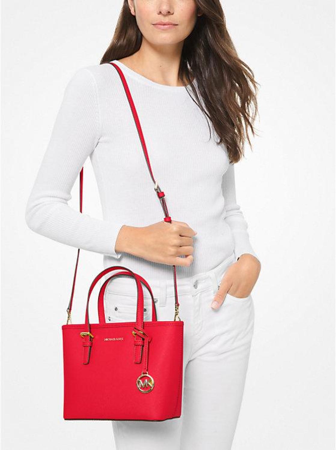 best travel tote extra bag Jet Set Travel Extra-Small Saffiano Leather Top-Zip Tote Bag