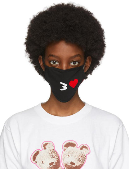 Three-Pack Black Smiley Face Masks