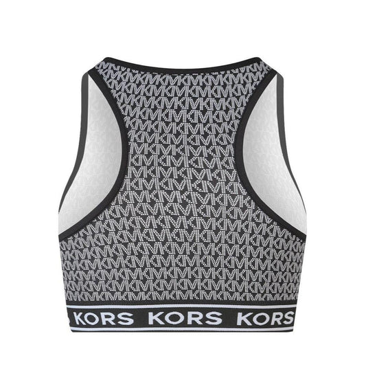Michael Michael Kors Monogram Zip-Up Sleeveless Bikini Top