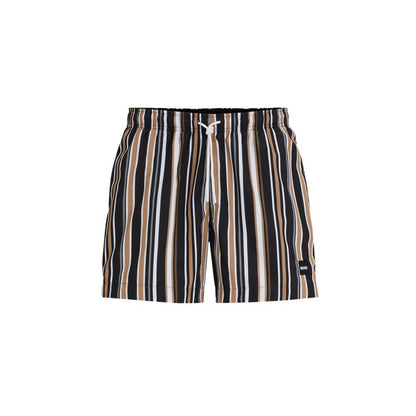 Men's Quick-Dry Fabric Striped Swim Shorts