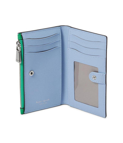 Morgan Sunshine Dot Printed Pvc Small Slim Bifold Wallet