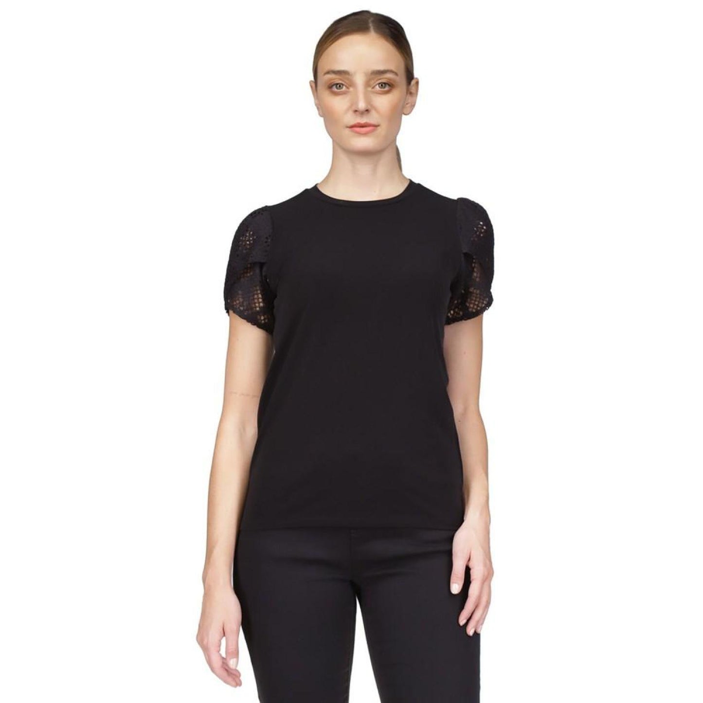 Women's Lace Flutter-Sleeve Top, Regular & Petite