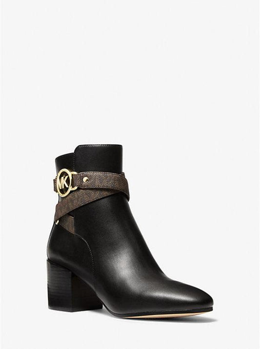 Rory Faux Leather and Logo Ankle Boot
