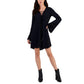 Women's Lace-Up Long-Sleeve Dress