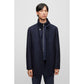 Wool-blend coat with zip-up padded inner
