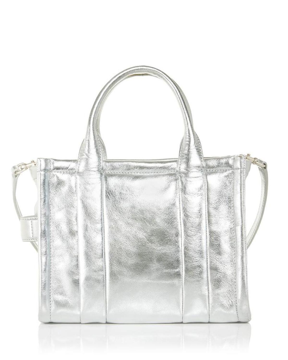 The Metallic Leather Small Tote Bag