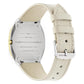 Women's Swiss 25H White Leather Strap Watch 34mm