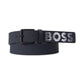 Men's Theo Sporty Logo Italian Leather Belt